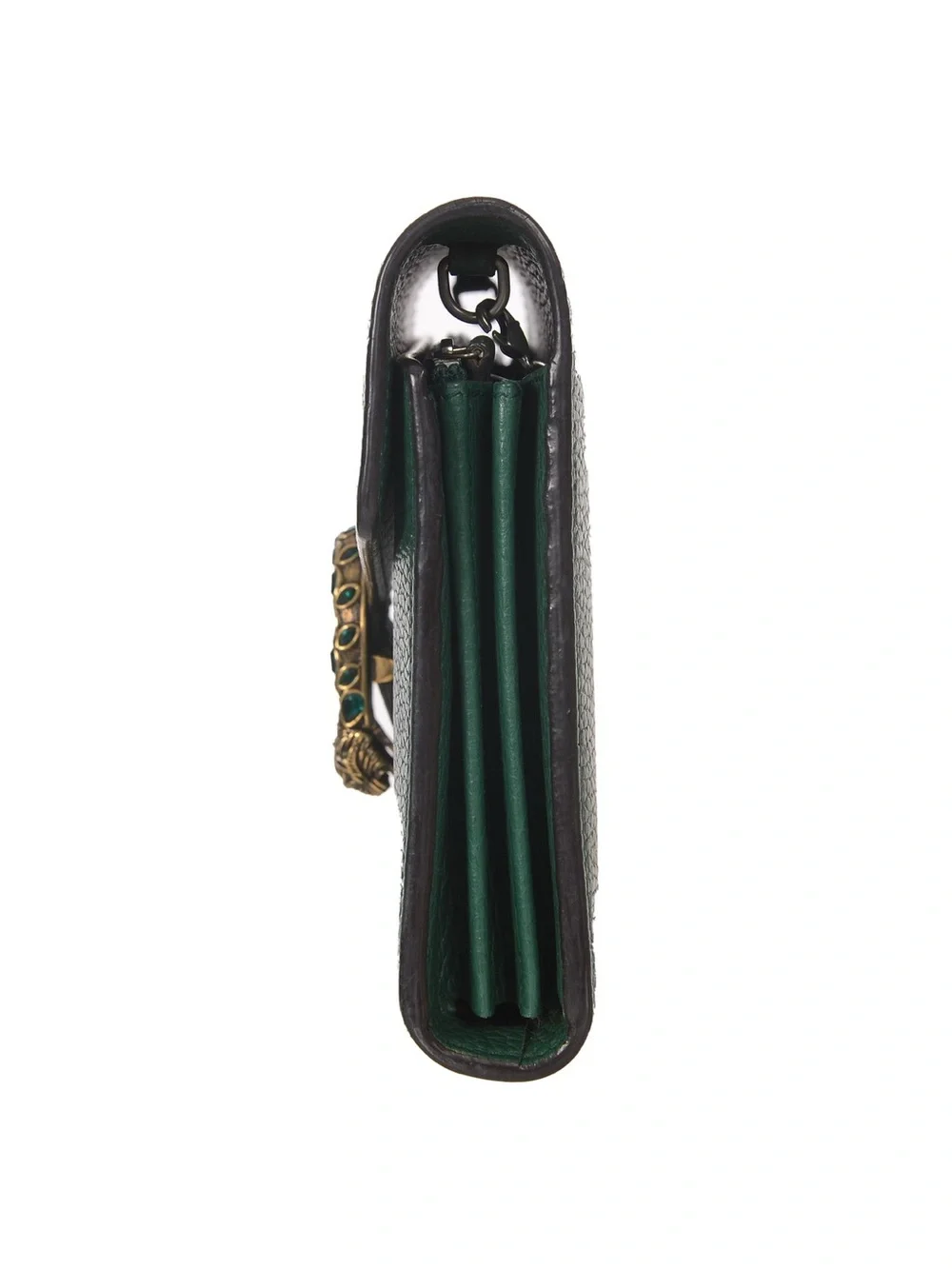 ♥️Gucci Dionysus Emerald Green Leather Shoulder Bag Gold Horsebit Silver Chain♥️ - Picture 3 of 16